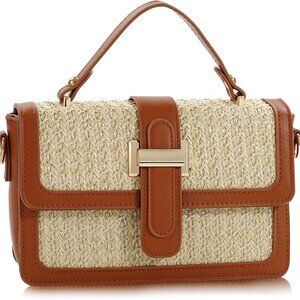 Straw Crossbody Bag Women Summer Beach Woven Purse Travel Shoulder Handbag